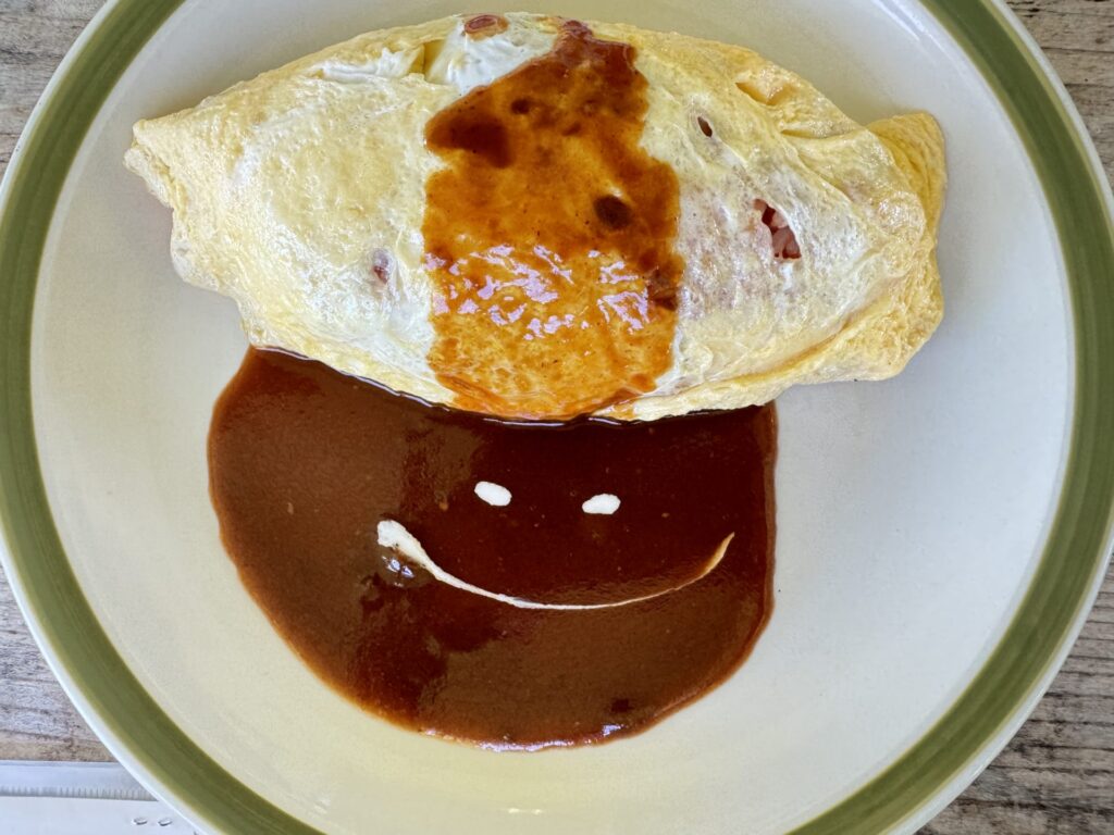 キッチンみはら　特製オムライス　真上